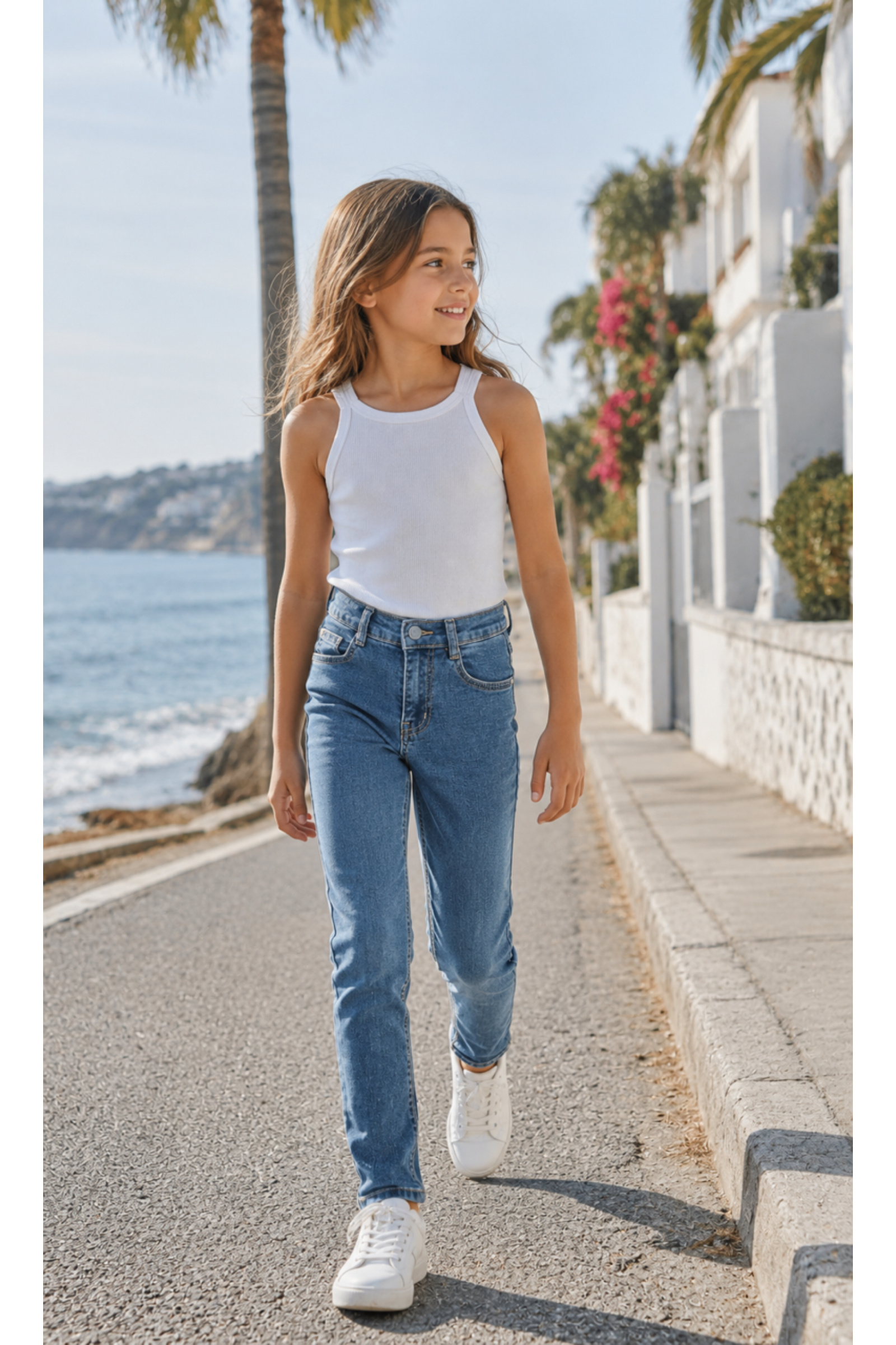Mayorista Squared & Cubed - Jeans básicos ajustados para niña