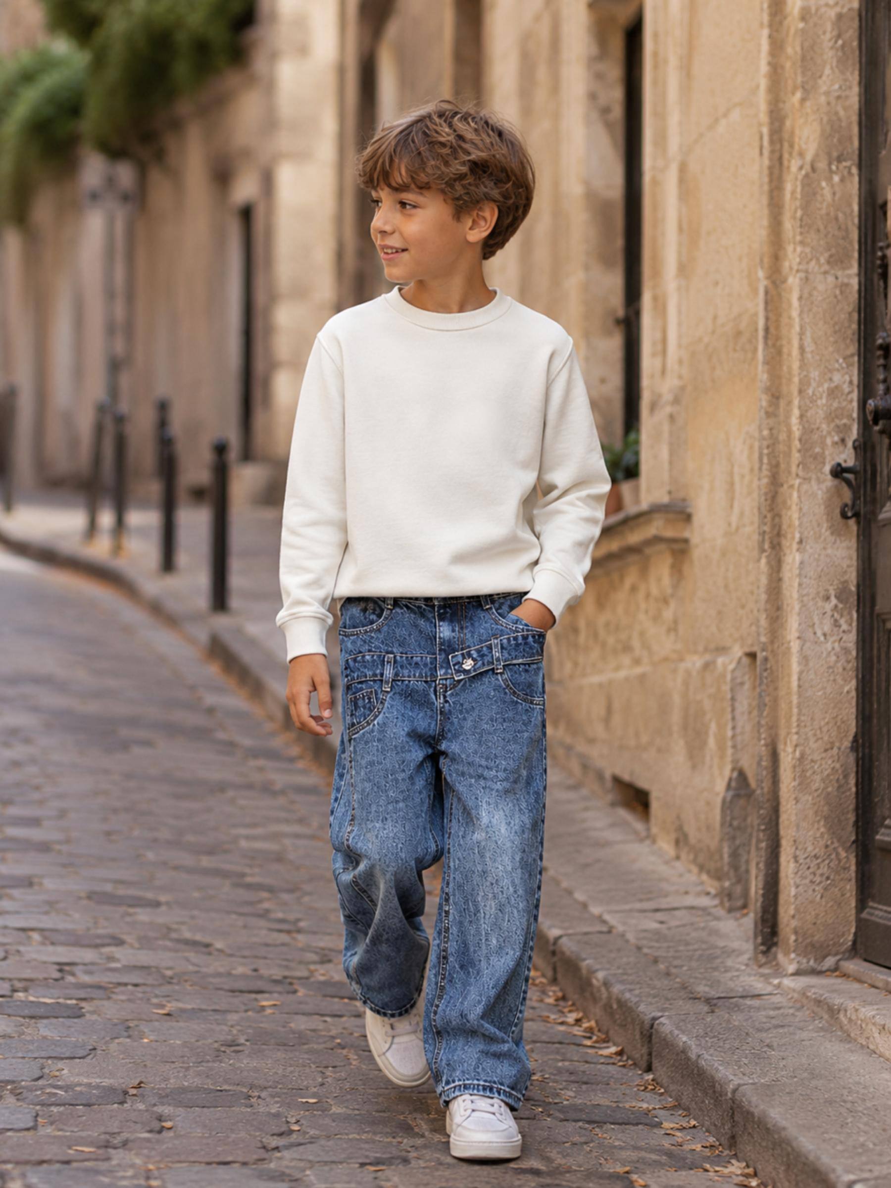 Grossiste Squared & Cubed - Jeans large garçon effet jeans superposé