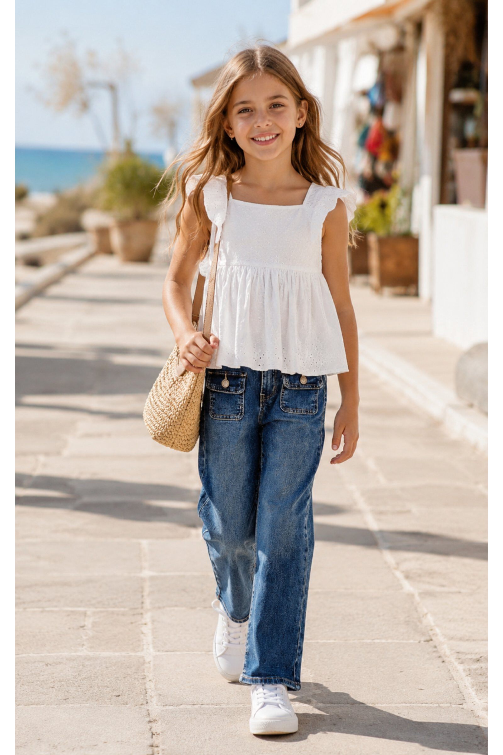 Grossiste Squared & Cubed - Jeans coupe large wide leg fille