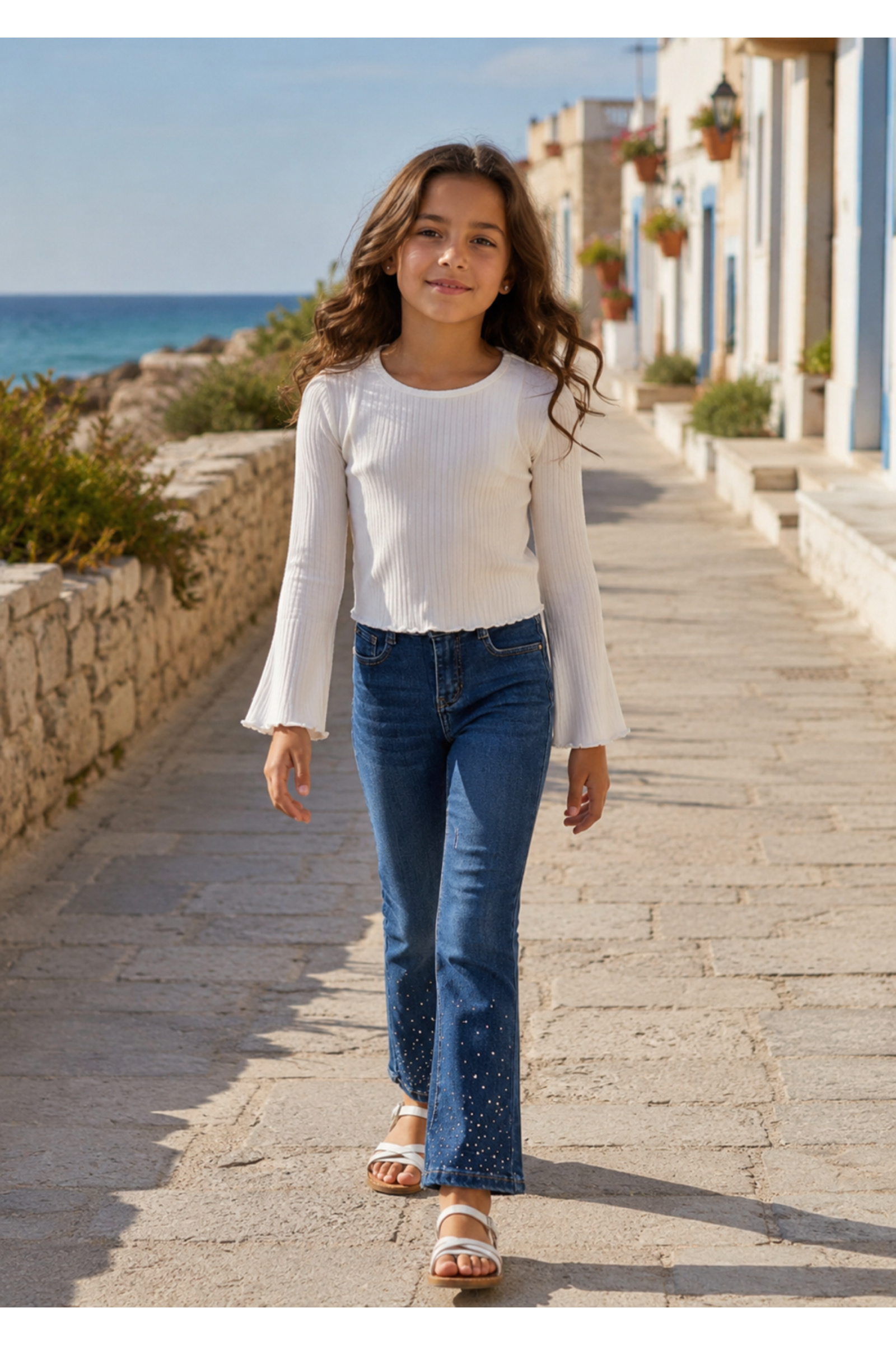Grossiste Squared & Cubed - Jean flare avec strass fille