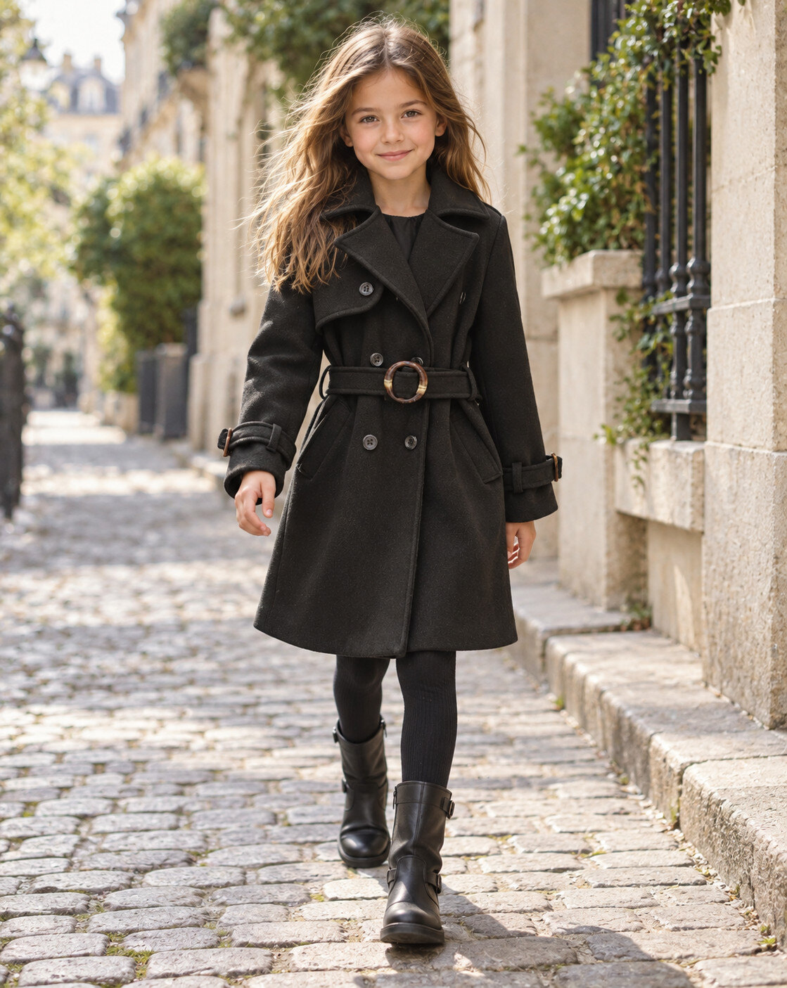 Grossista Squared & Cubed - Trench coat in lana per bambina