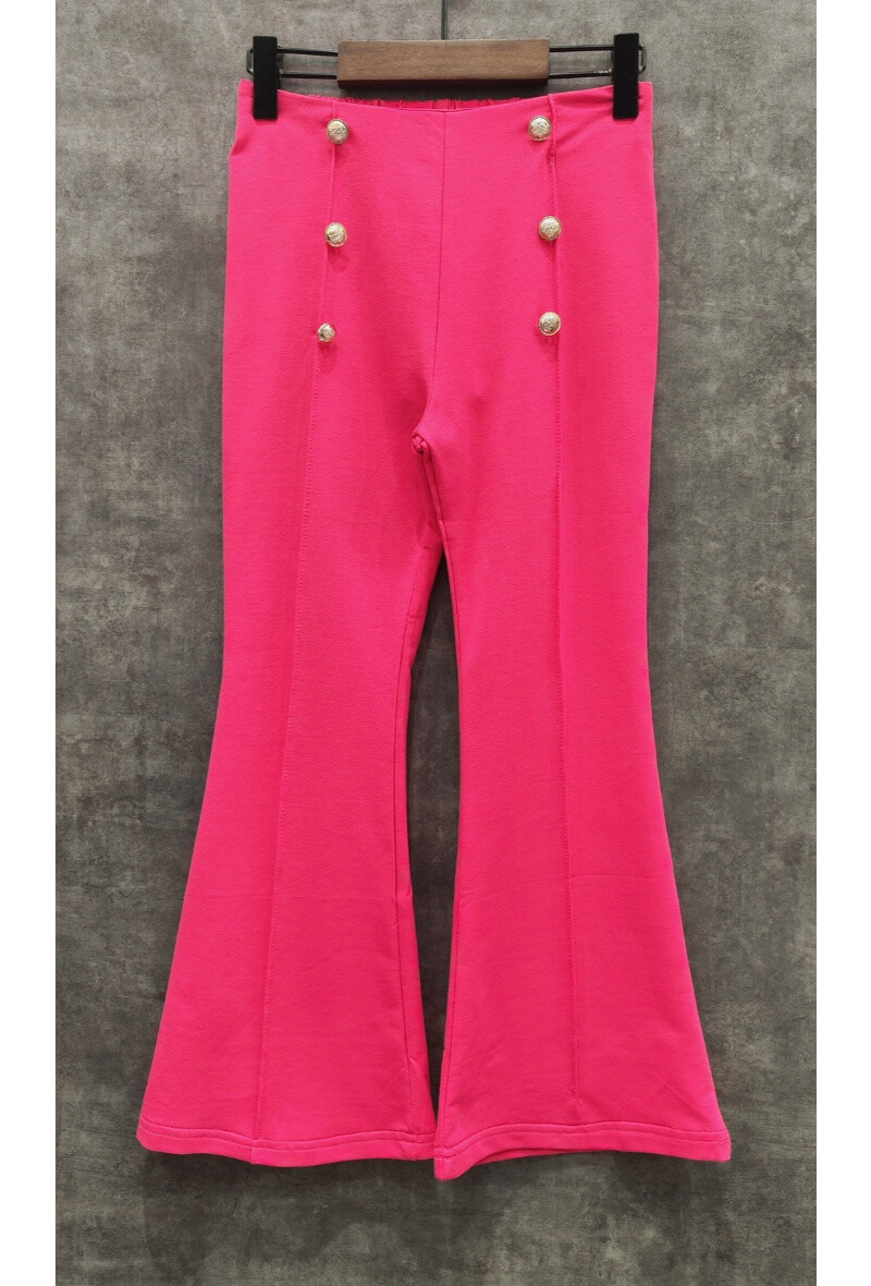 Wholesaler Squared & Cubed - Flare cotton pants with slits and colorful rhinestones