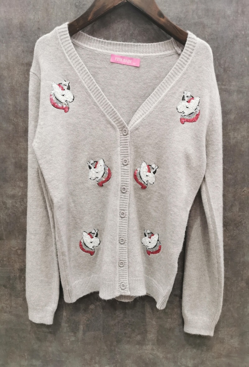 Grossiste Squared & Cubed - Cardigan avec patch en sequins "LICORNES"