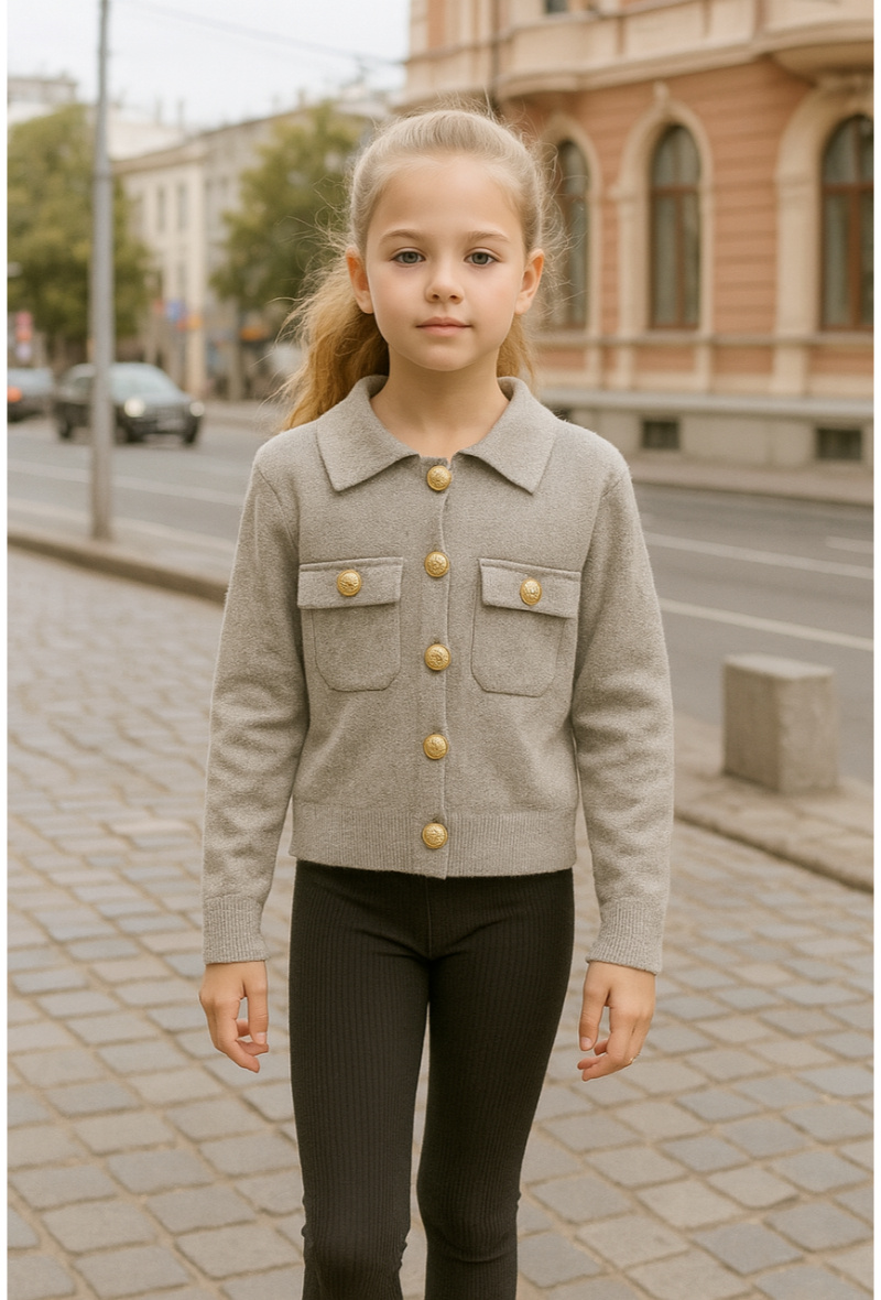 Grossiste Squared & Cubed - Pull avec col chemise et boutons dorés