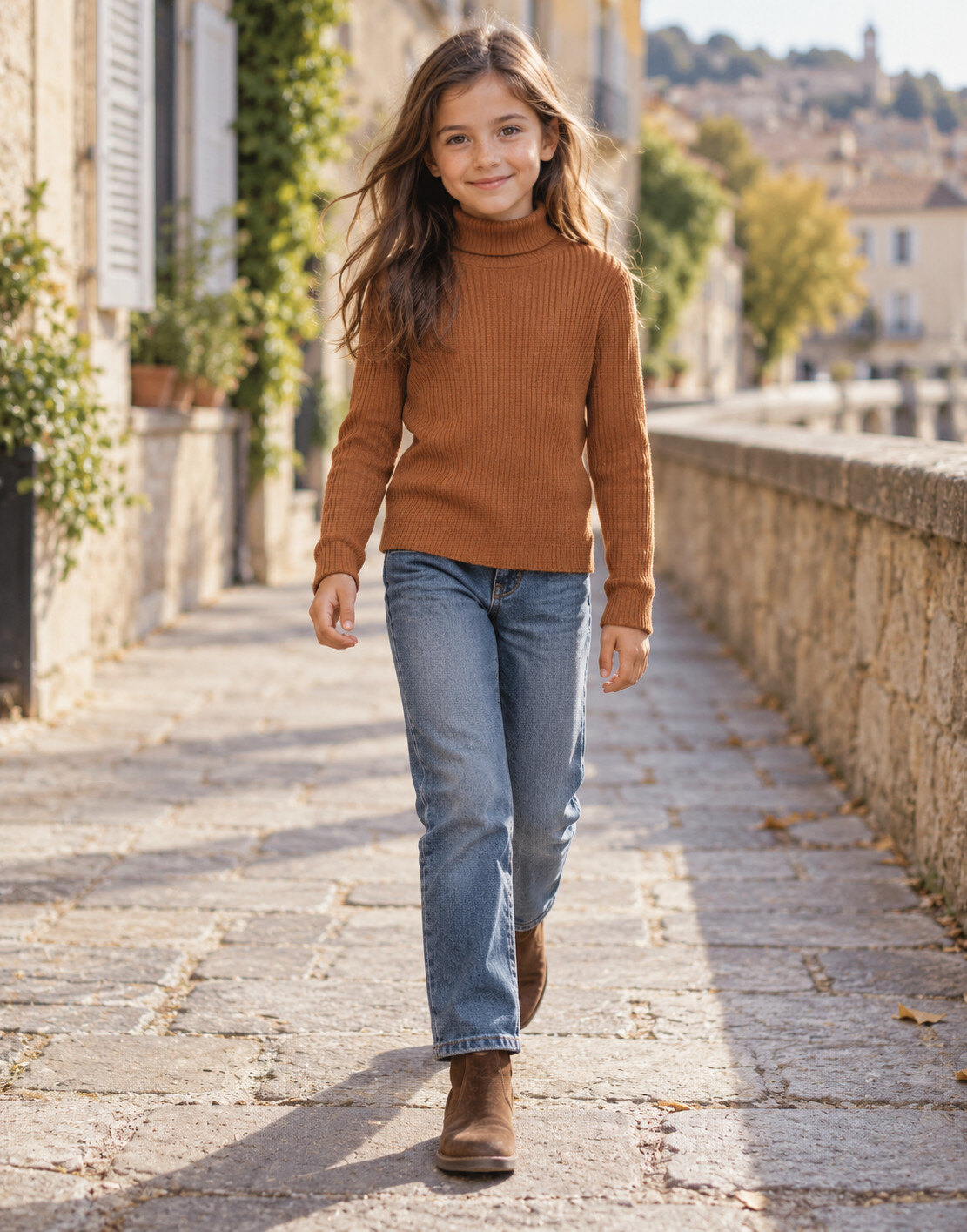 Großhändler Squared & Cubed - Mädchen Rollkragenpullover aus Rippstrick
