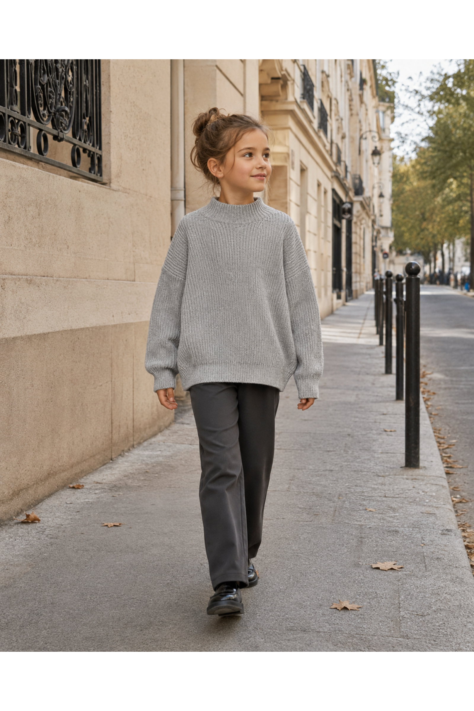 Grossiste Squared & Cubed - Pull fille en maille loose et col cheminée