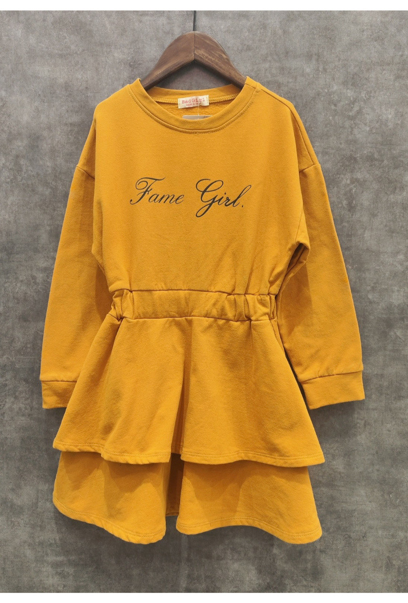Grossiste Squared & Cubed - Robe à volants en molleton Fame Girl