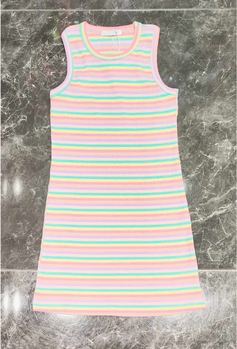 Grossista Squared & Cubed - Abito midi a righe multicolor a coste