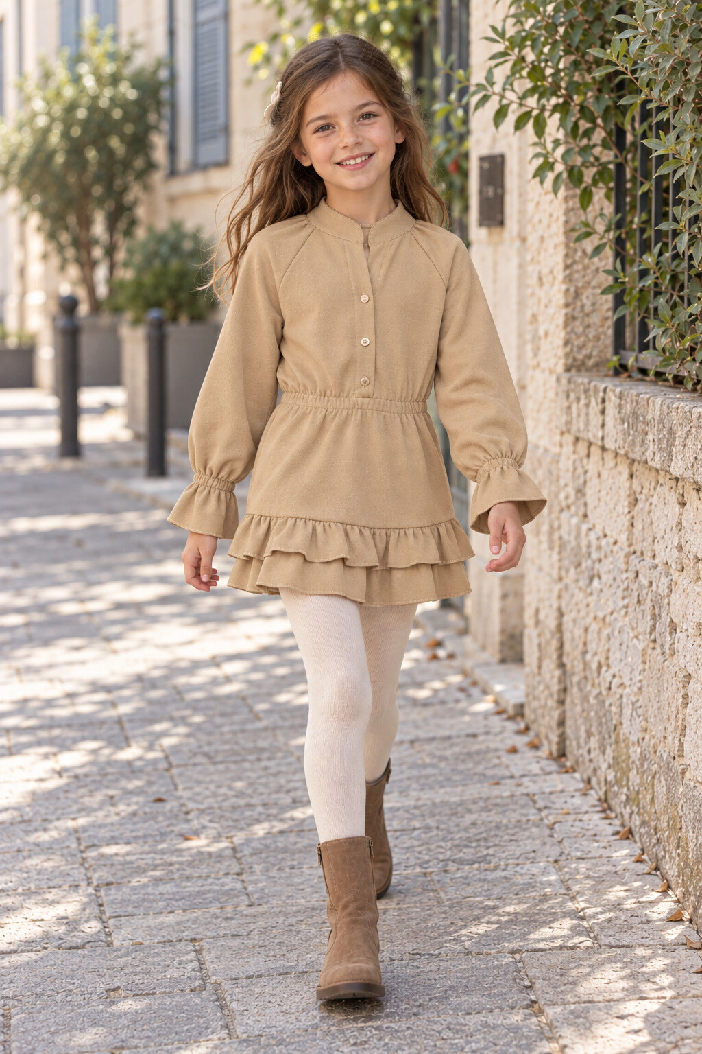 Grossiste Squared & Cubed - Robe à volants fille avec col officier ouvert