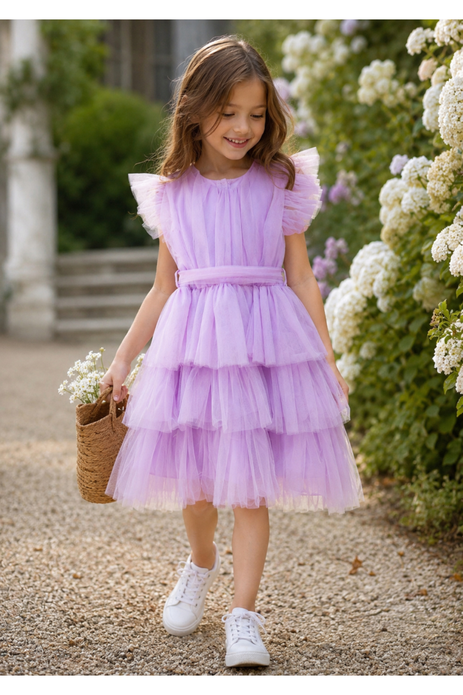 Wholesaler Squared & Cubed - Girls' ruffled tulle party dress