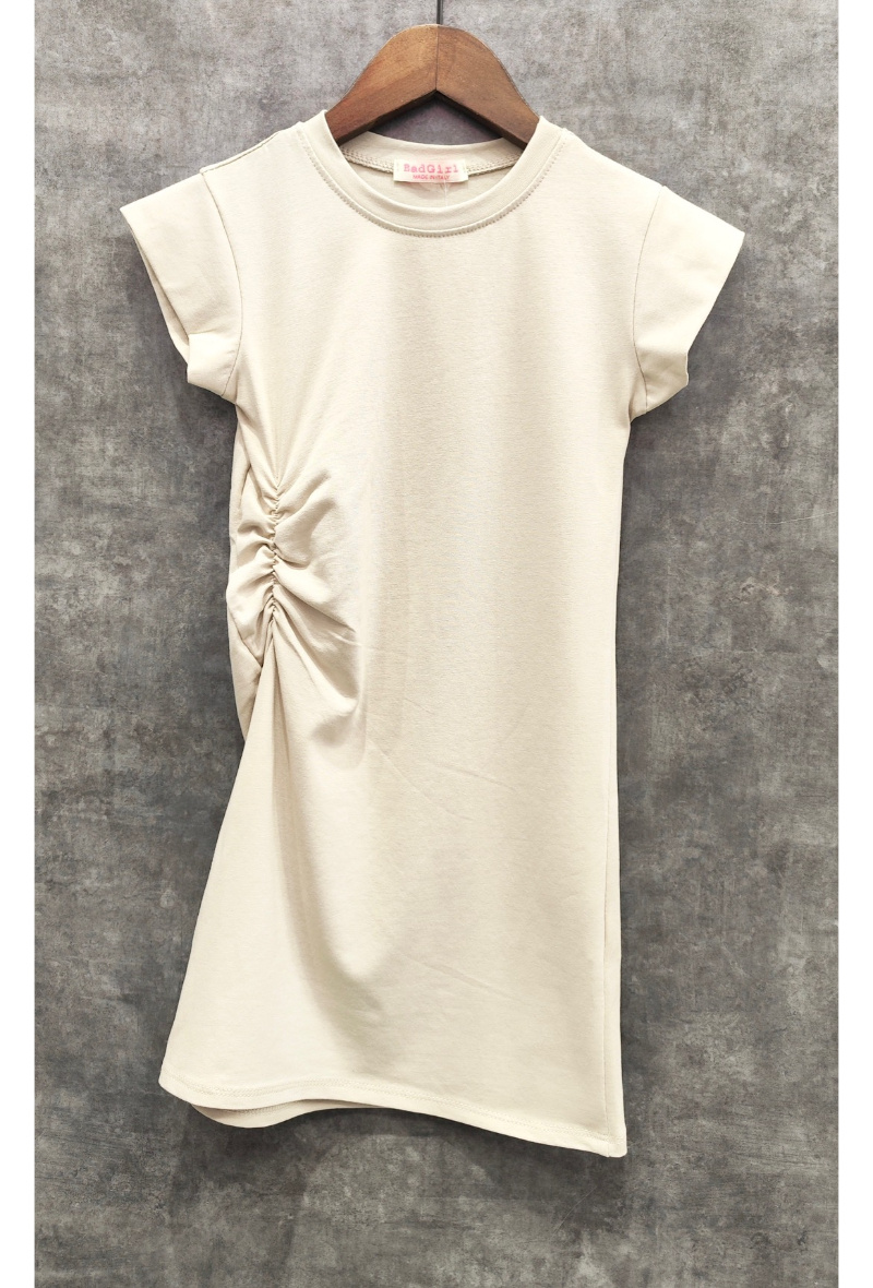 Grossiste Squared & Cubed - Robe unie en coton avec détail élastique à la taille