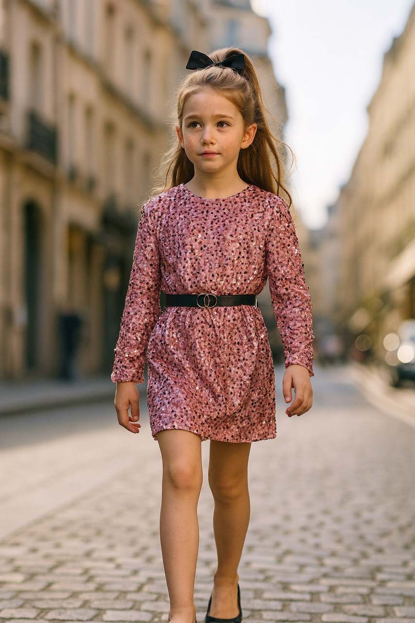 Grossiste Squared & Cubed - Robe en velours et sequins avec ceinture