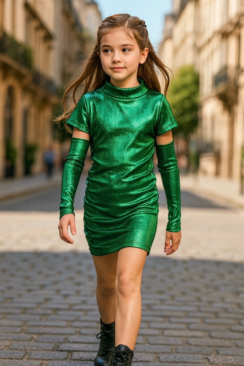 Großhändler Squared & Cubed - Funkelndes Kleid mit Ärmeln