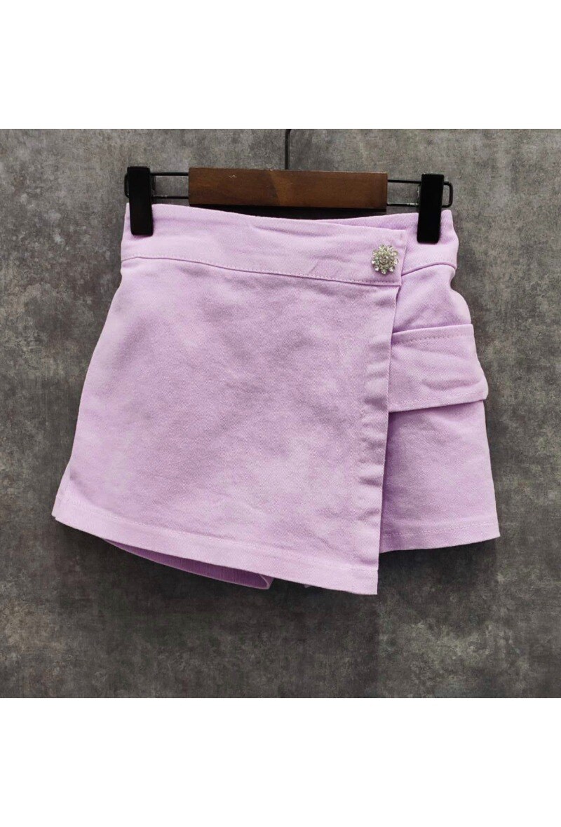Grossiste Squared & Cubed - Jupe short en jeans avec boutons en strass