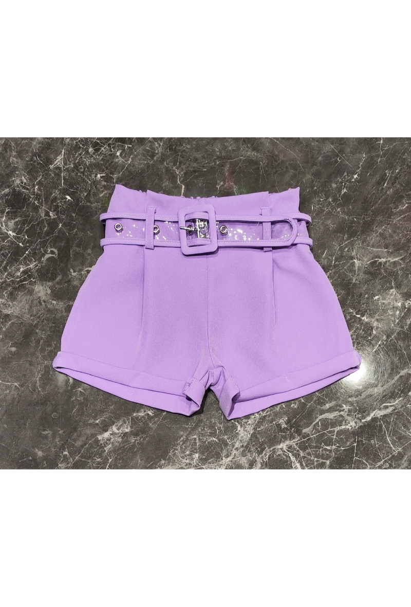 Short ragazza con cintura - Lilla - 1 - formato grande
