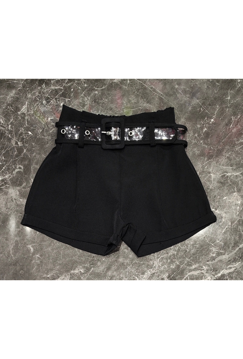 Short ragazza con cintura - Nero - 1 - formato grande