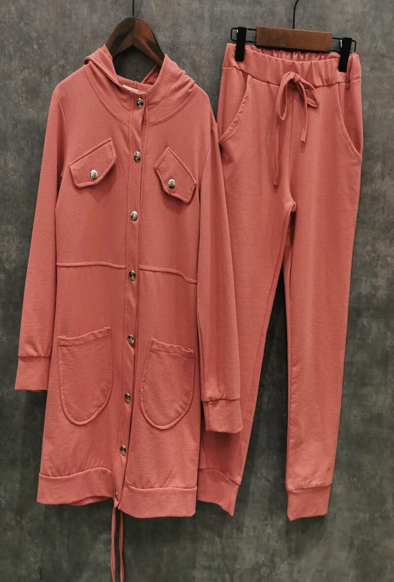 Grossista Squared & Cubed - Completo da jogging in cotone con lungo gilet