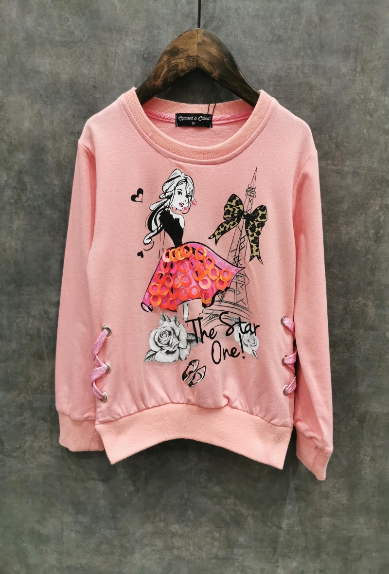 Grossiste Squared & Cubed - SWEAT A COL ROND IMPRIME JEUNE FILLE FANTAISIE