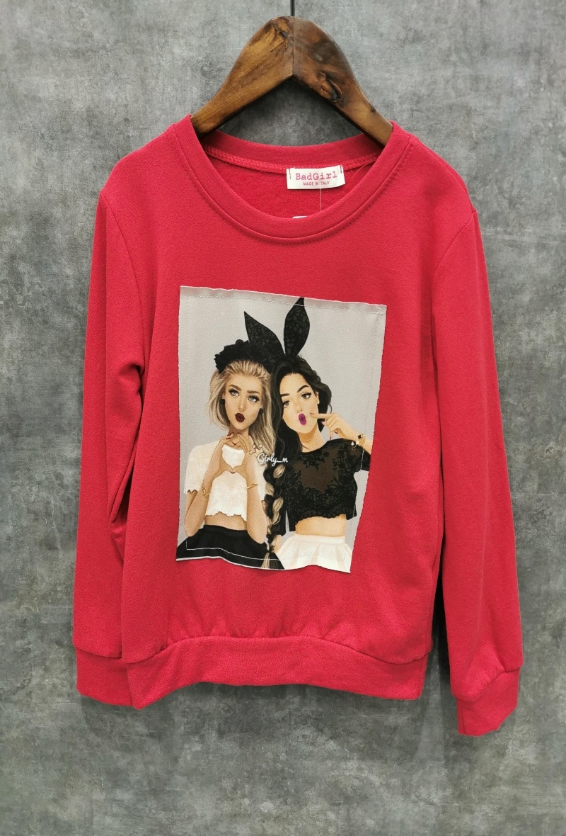 Grossiste Squared & Cubed - SWEAT A COL ROND AVEC PATCH "BEST FRIENDS"