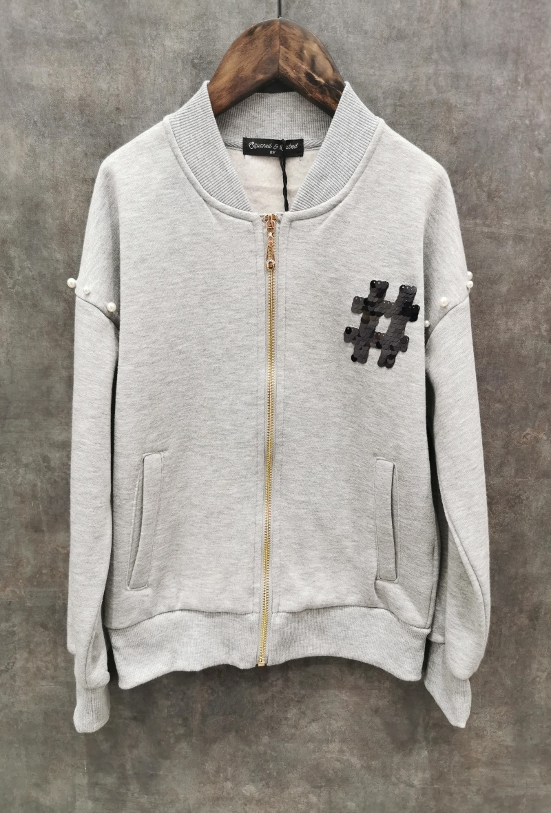 Grossiste Squared & Cubed - Sweat zippé molletonné avec sequins magiques