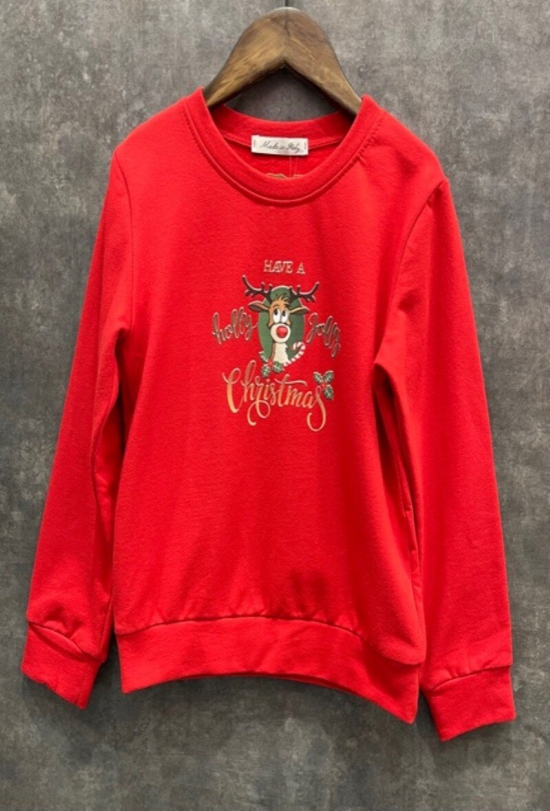 Grossiste Squared & Cubed - Sweat à col rond molletonné mixte imprimé "HOLLY JOLLY CHRISTMAS"