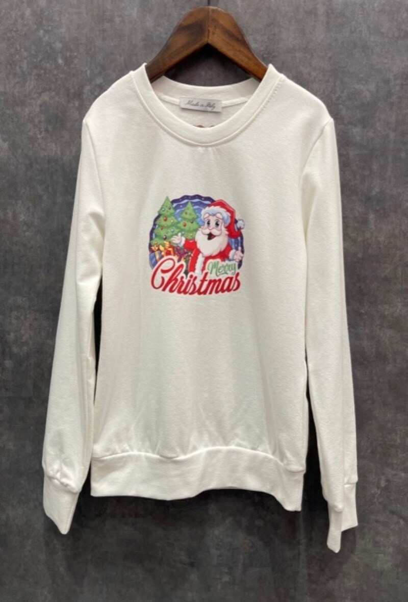 Mayorista Squared & Cubed - Sudadera unisex de felpa con cuello redondo estampada "FELIZ NAVIDAD"