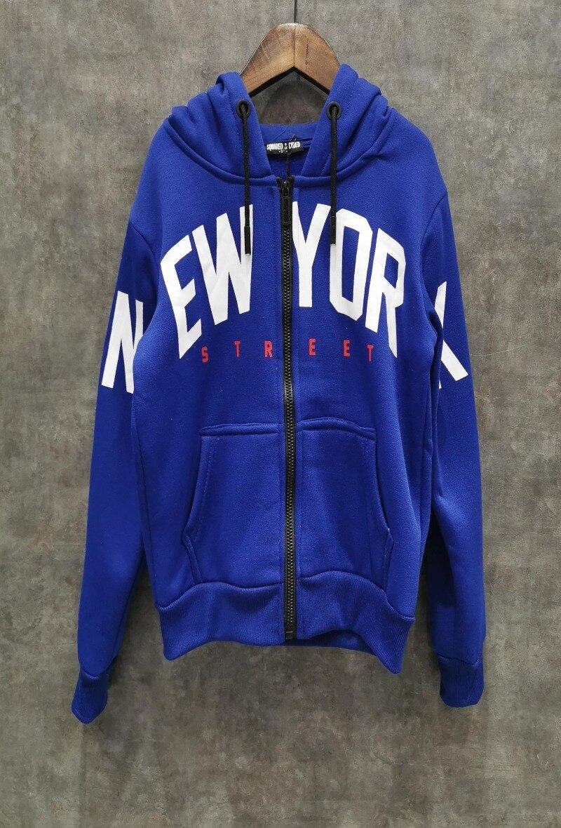 Grossiste Squared & Cubed - Sweat zippé à capuche en molleton NEW YORK