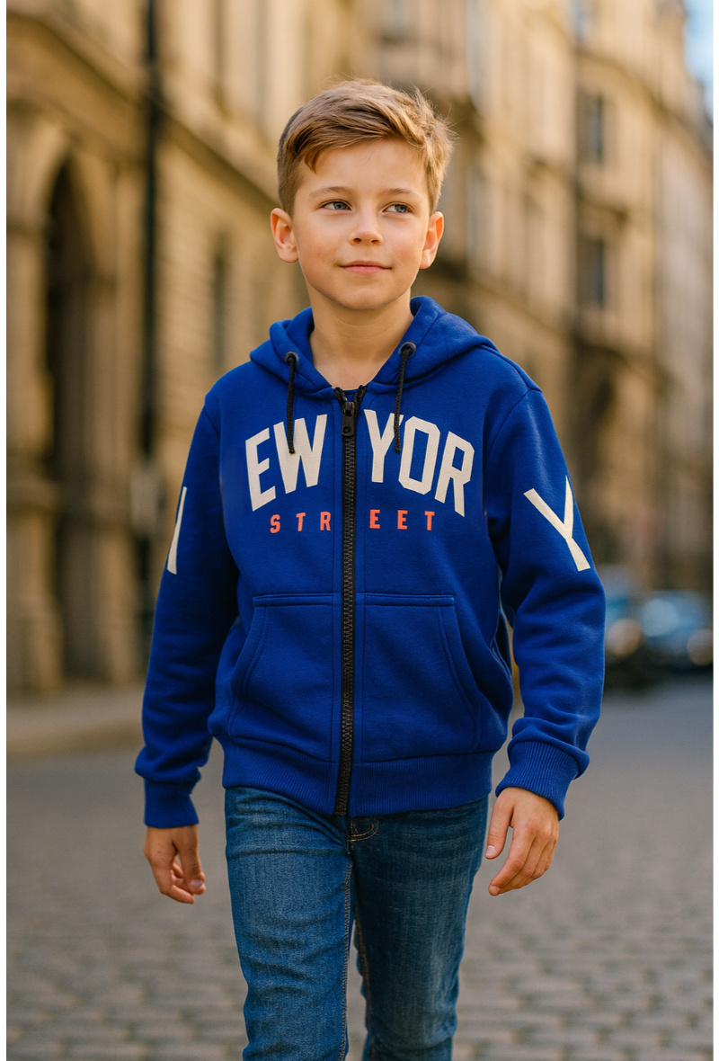 Grossiste Squared & Cubed - Sweat zippé à capuche en molleton NEW YORK