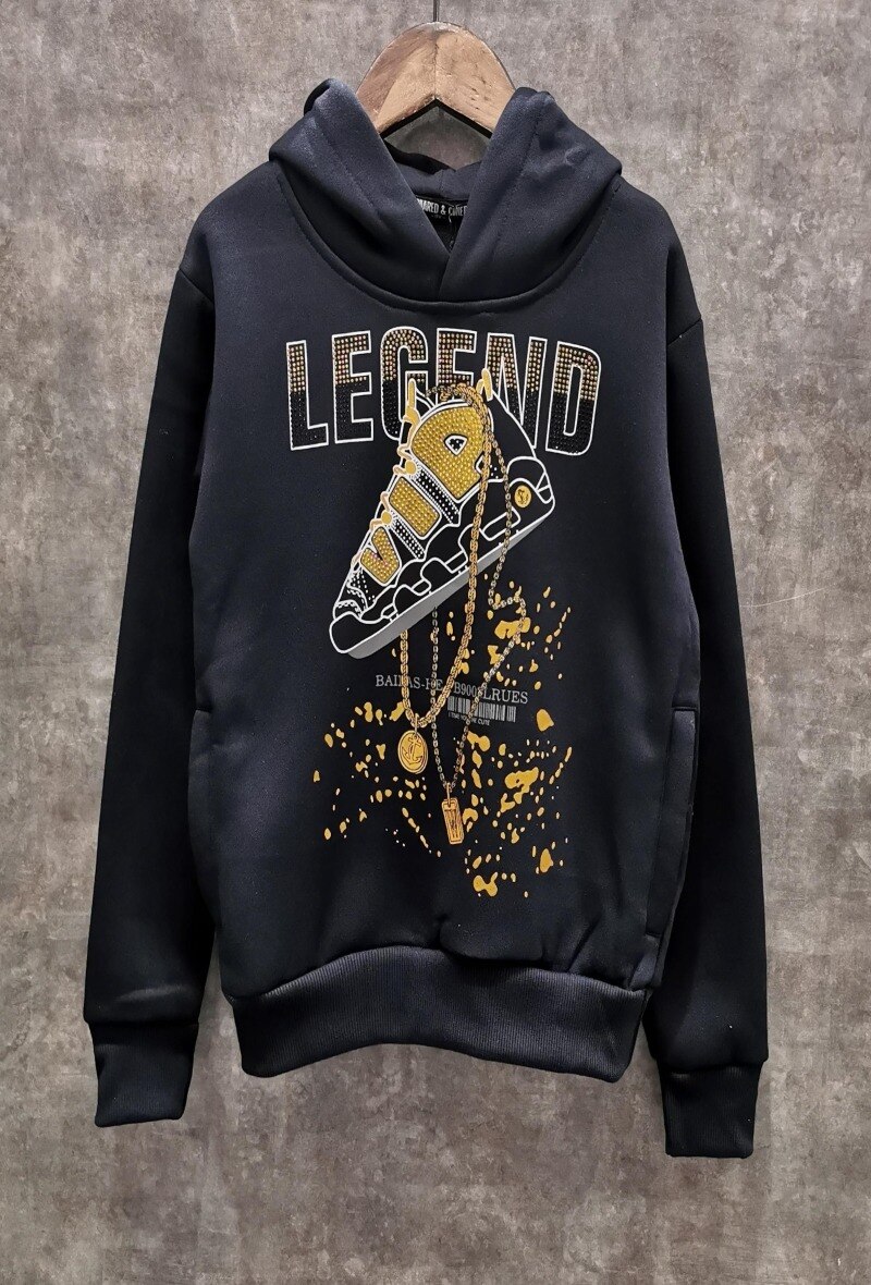 Grossiste Squared & Cubed - Sweat à capuche en molleton avec strass LEGEND