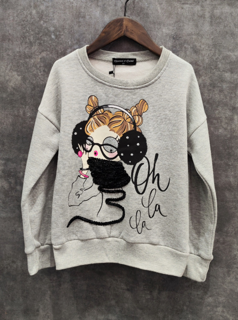Großhändler Squared & Cubed - Schickes Fleece-Sweatshirt für Mädchen