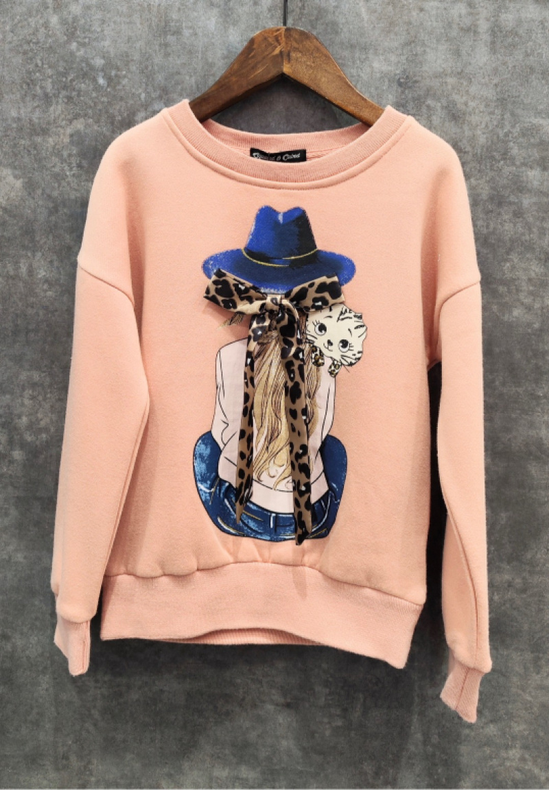 Großhändler Squared & Cubed - Schickes Fleece-Sweatshirt für Mädchen