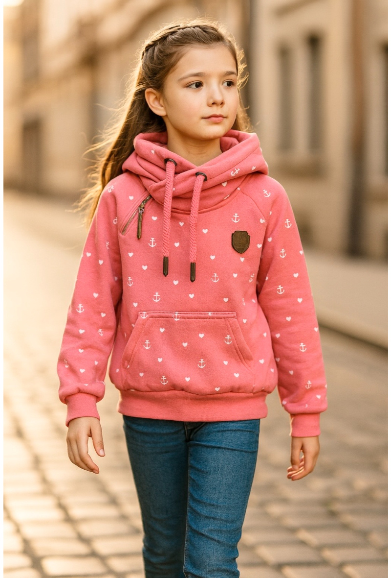 Mayorista Squared & Cubed - Sudadera con capucha con estampado de corazones y anclas