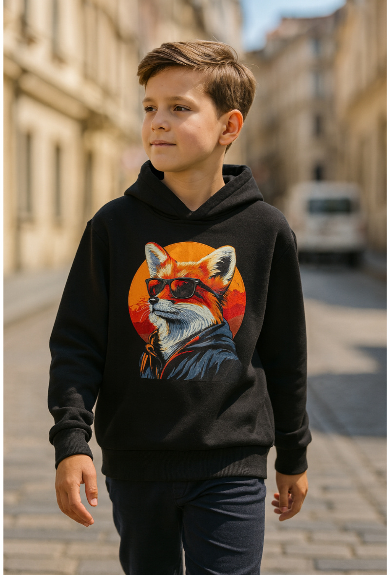 Großhändler Squared & Cubed - Dicker bedruckter Kapuzenpullover für Jungen