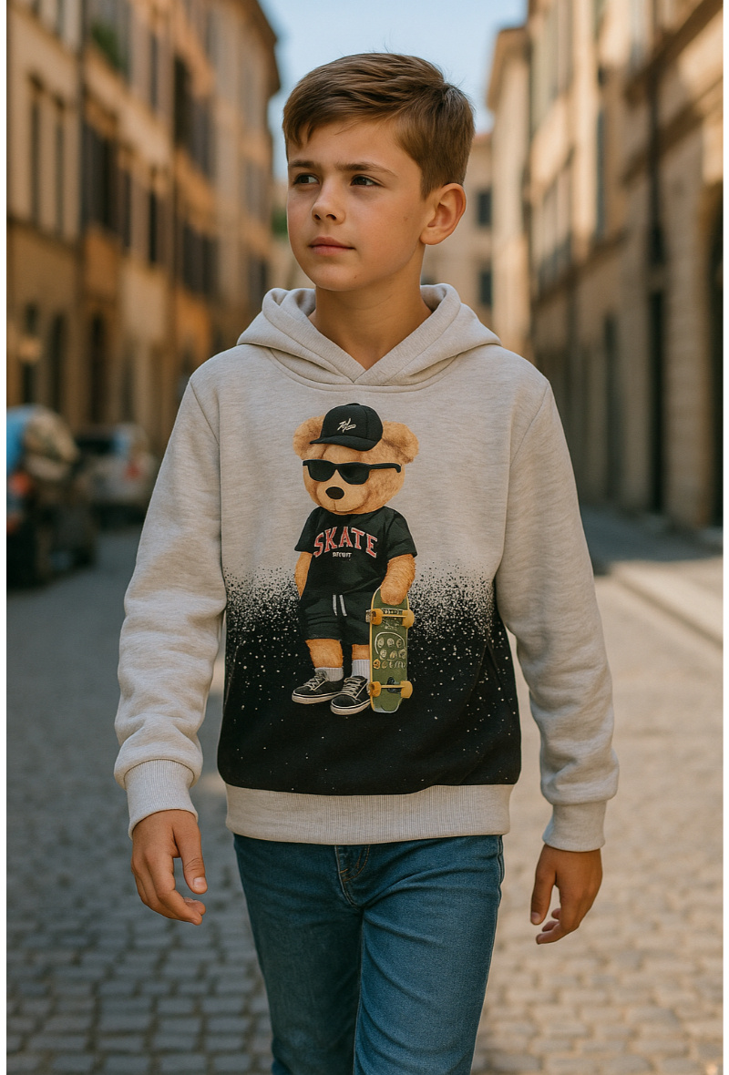 Großhändler Squared & Cubed - Dicker bedruckter Kapuzenpullover für Jungen