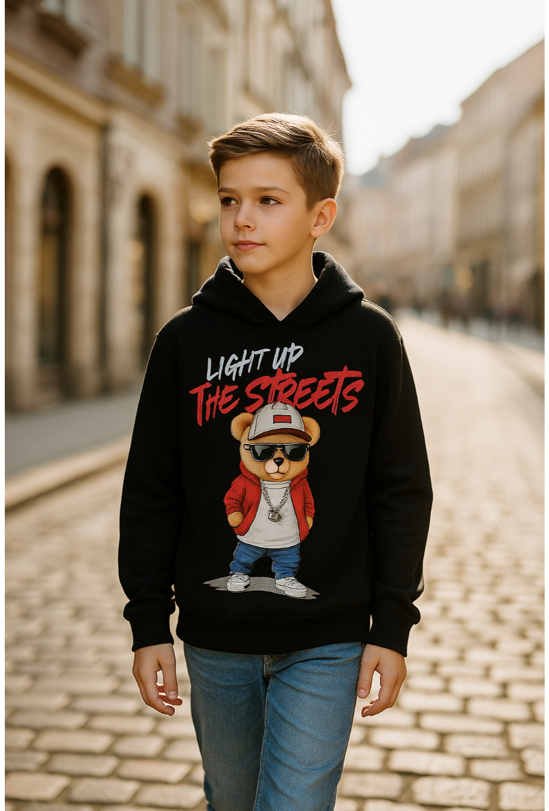 Großhändler Squared & Cubed - Dicker Kapuzenpullover mit Druck für Jungen