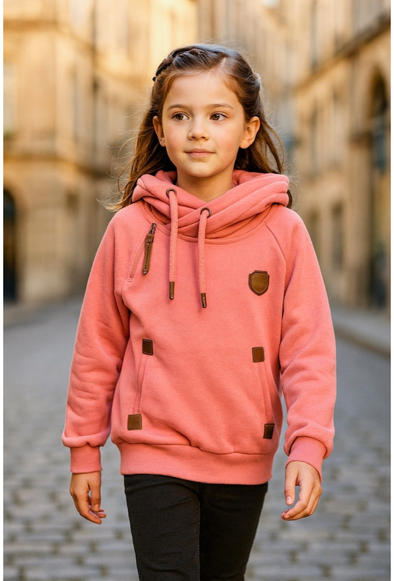 Mayorista Squared & Cubed - Sudadera con capucha lisa para niña