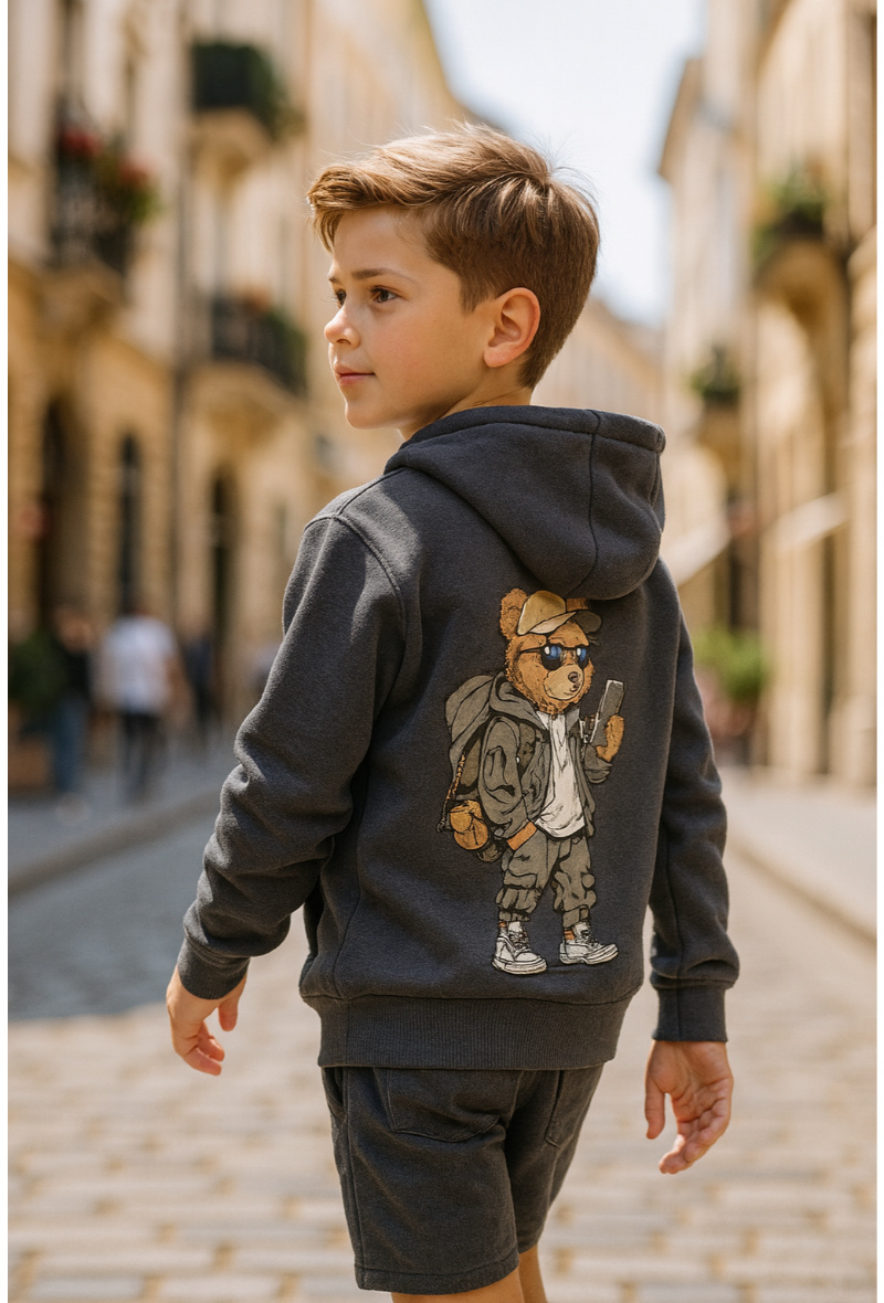 Wholesaler Squared & Cubed - Thick zip-up hoodie for boys with front and back print