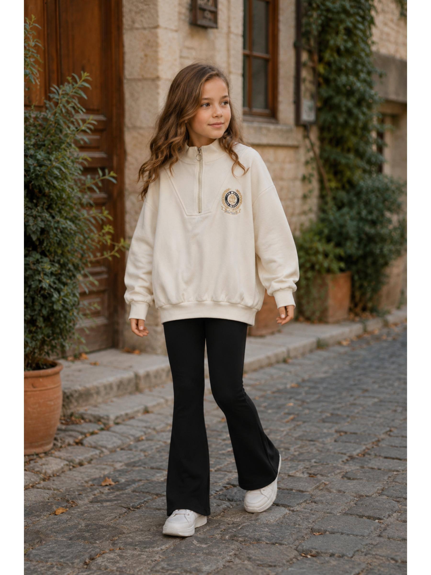 Grossiste Squared & Cubed - Sweat long fille avec broderies face + dos