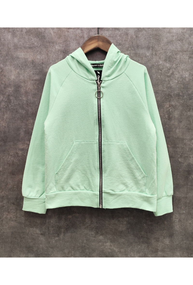Grossista Squared & Cubed - Felpa con cappuccio e zip liscia per ragazze
