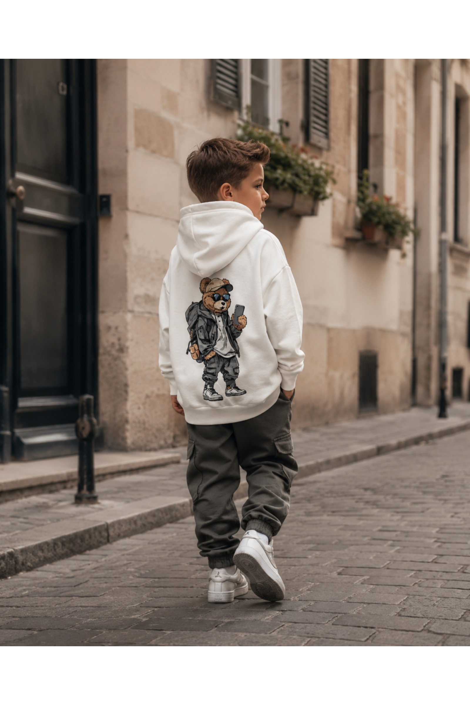 Großhändler Squared & Cubed - Jungen Kapuzenjacke mit Reißverschluss und Druck vorne + hinten