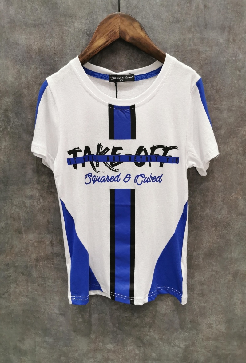 Grossiste Squared & Cubed - Tshirt imprimé color block "TAKE OFF"