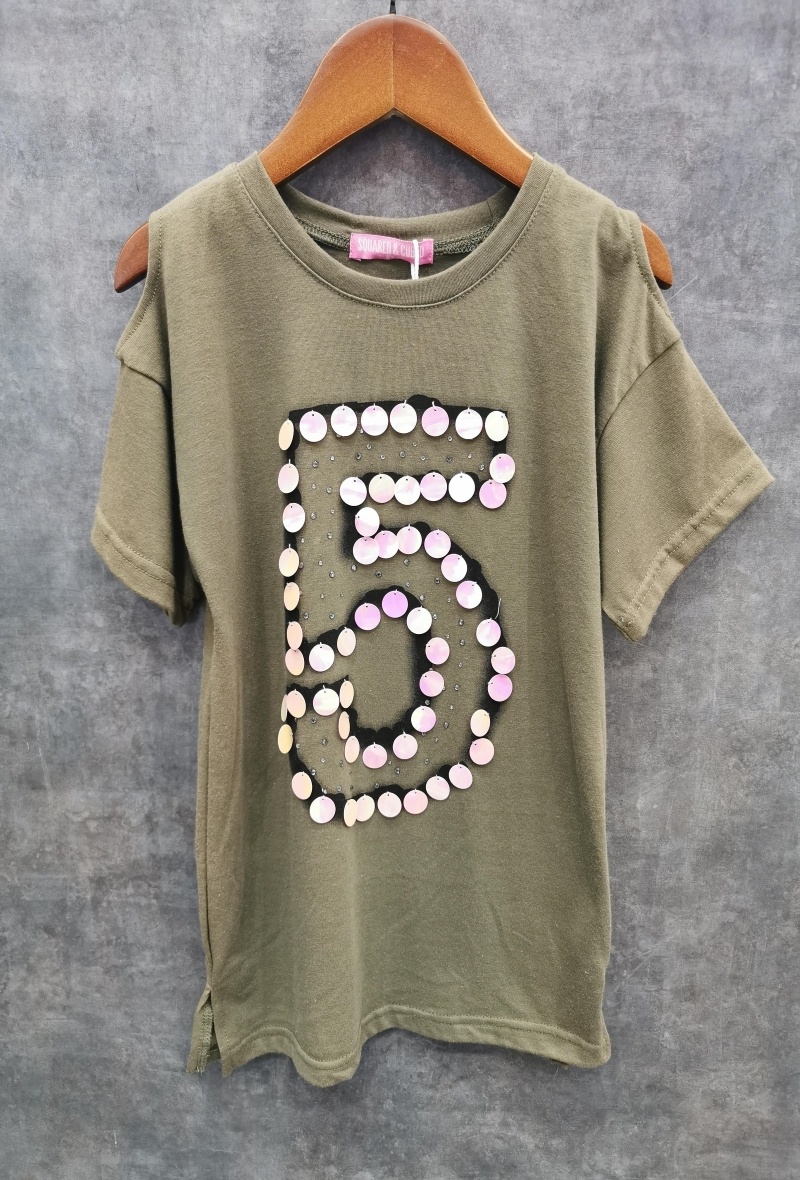 Grossiste Squared & Cubed - Tshirt à épaules découvertes "5"