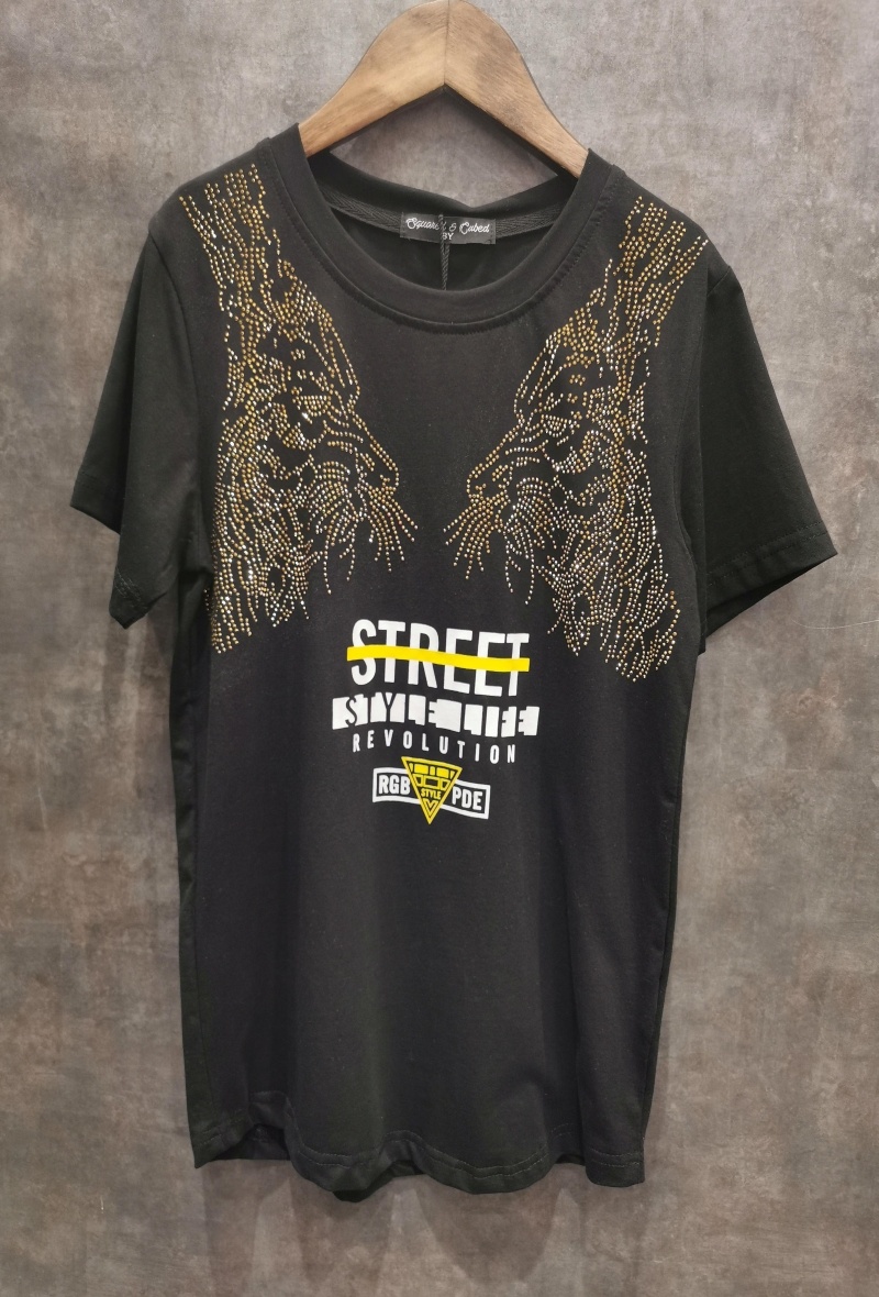 Grossiste Squared & Cubed - Tshirt garçon avec strass