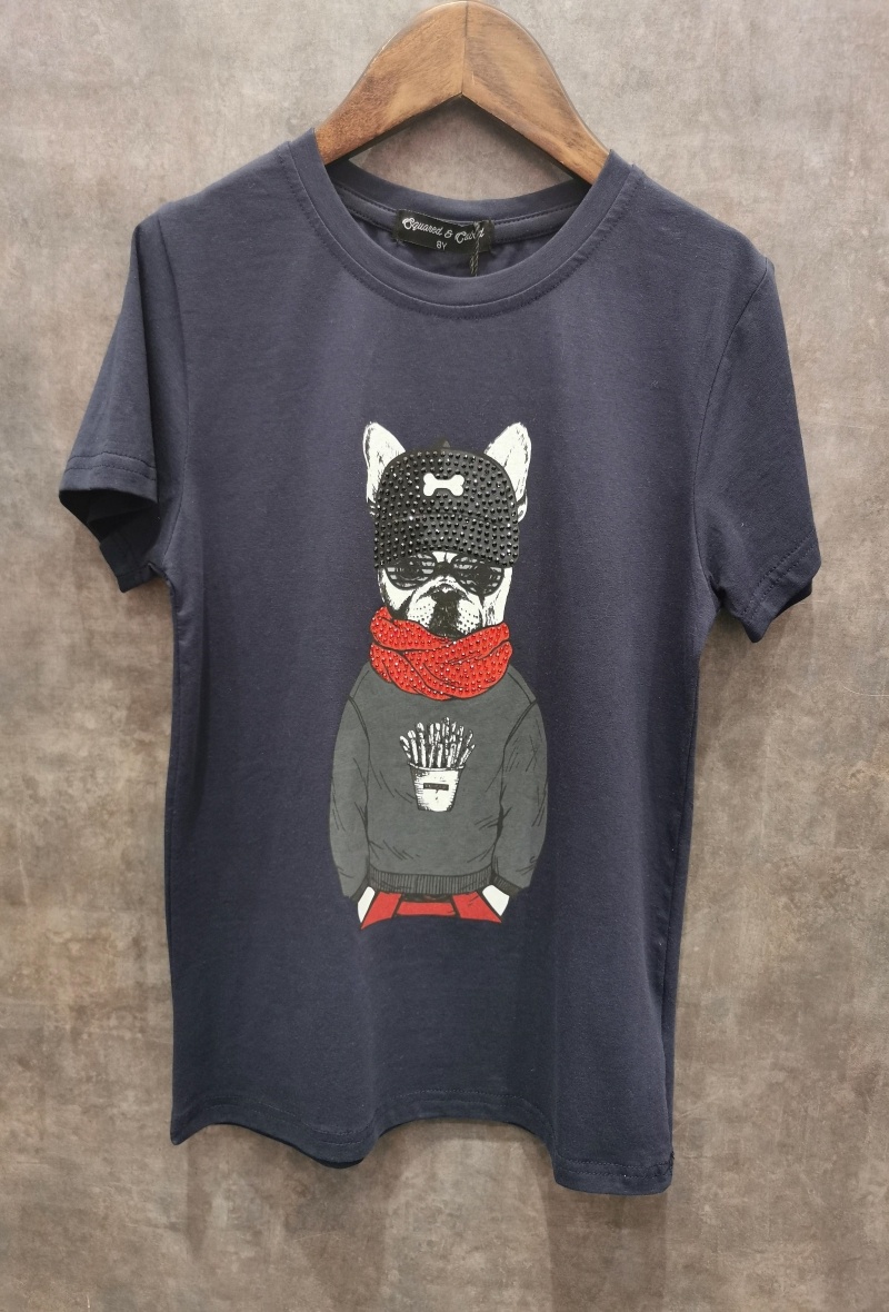 Grossiste Squared & Cubed - Tshirt garcon avec strass