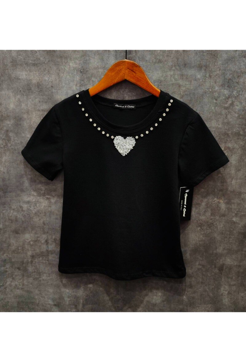 Grossista Squared & Cubed - Maglietta ragazza con strass fantasiosi