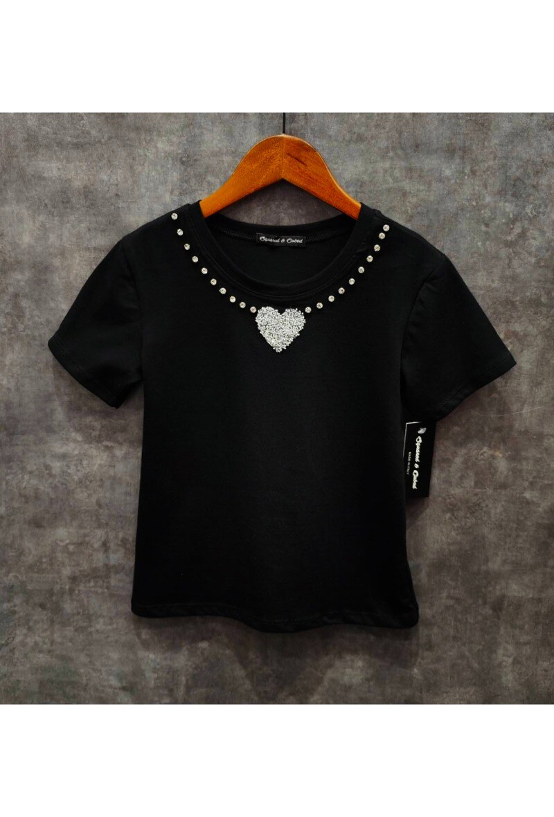 Grossiste Squared & Cubed - Tshirt fille avec strass fantaisie