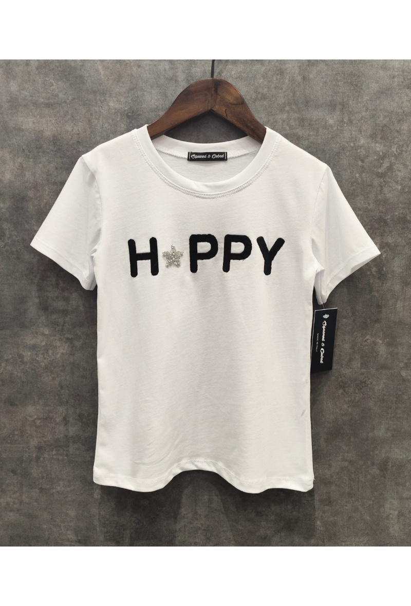 Mayorista Squared & Cubed - Camiseta de niña con parche de terciopelo y strass