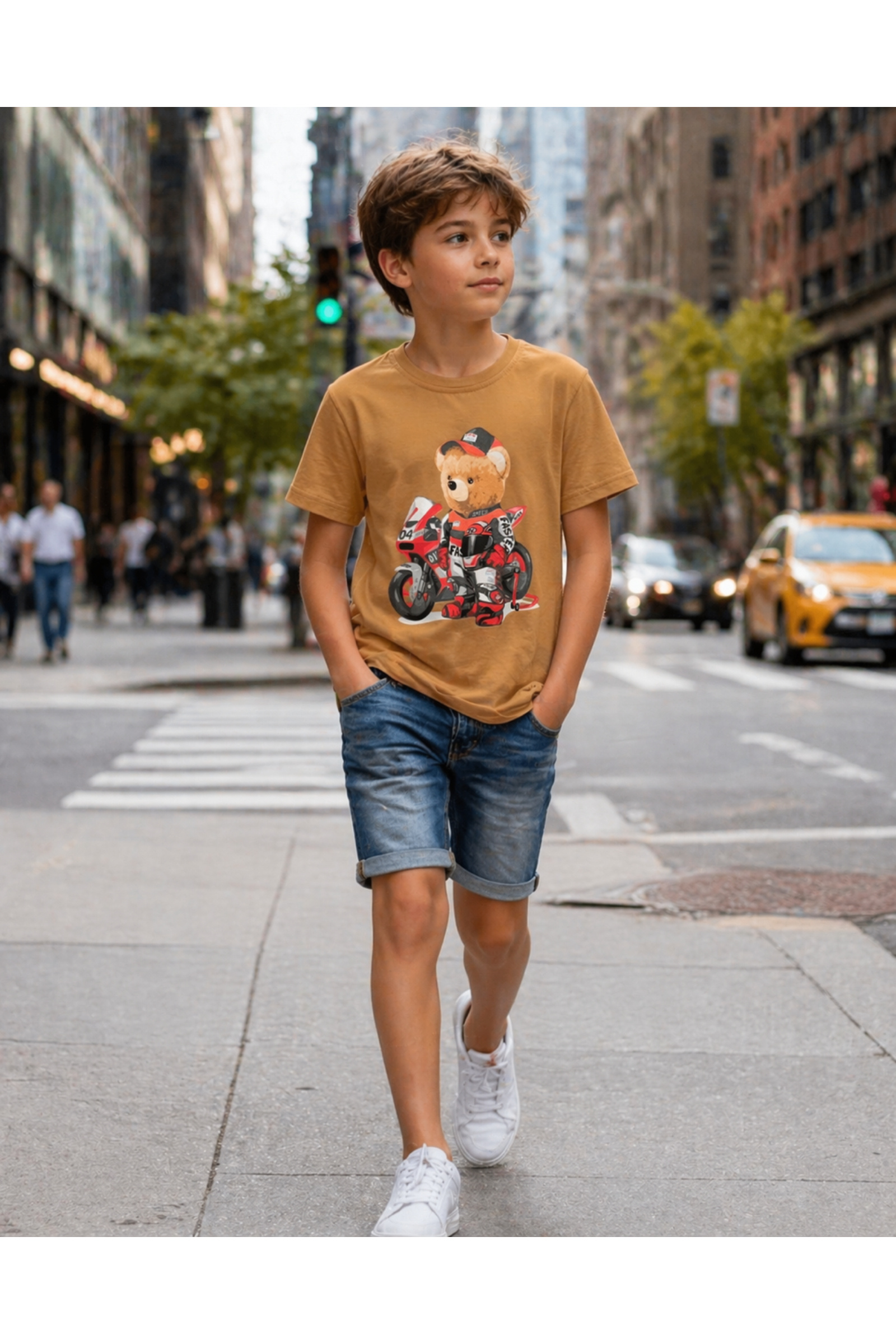 Mayorista Squared & Cubed - Camiseta de algodón para niño con estampado de oso fantasía