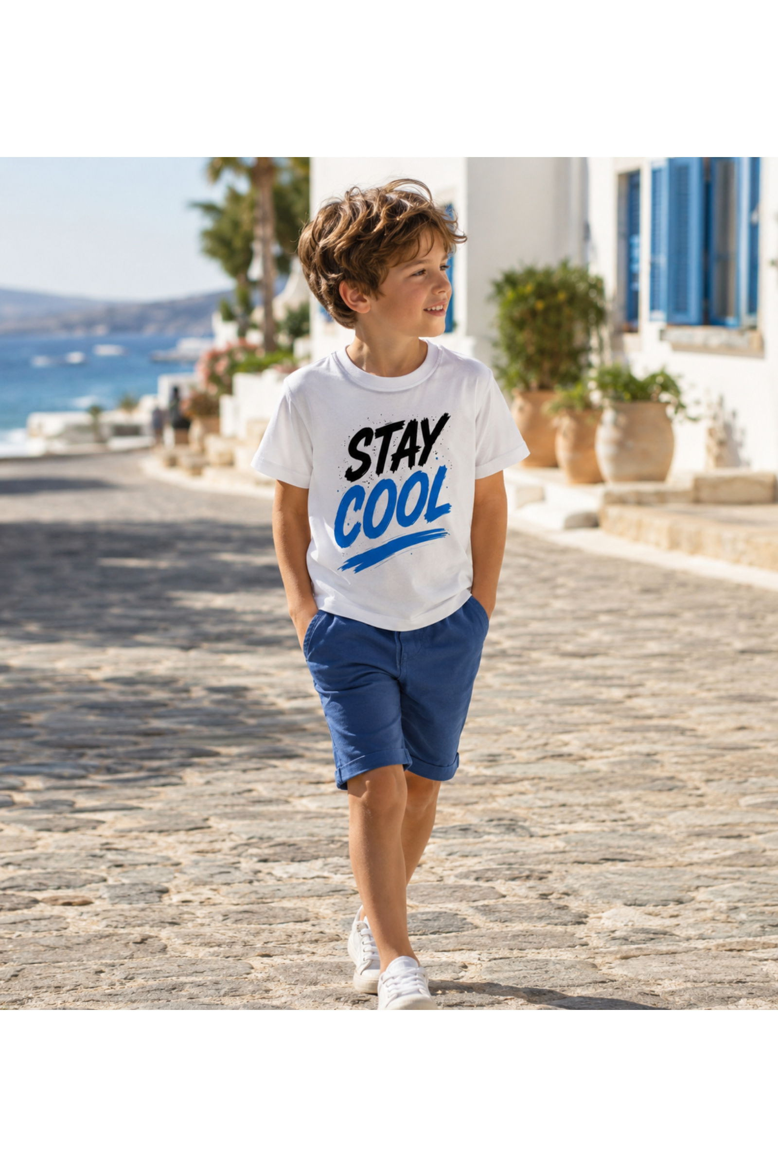 Grossiste Squared & Cubed - Tshirt en coton garçon imprimé Stay Cool