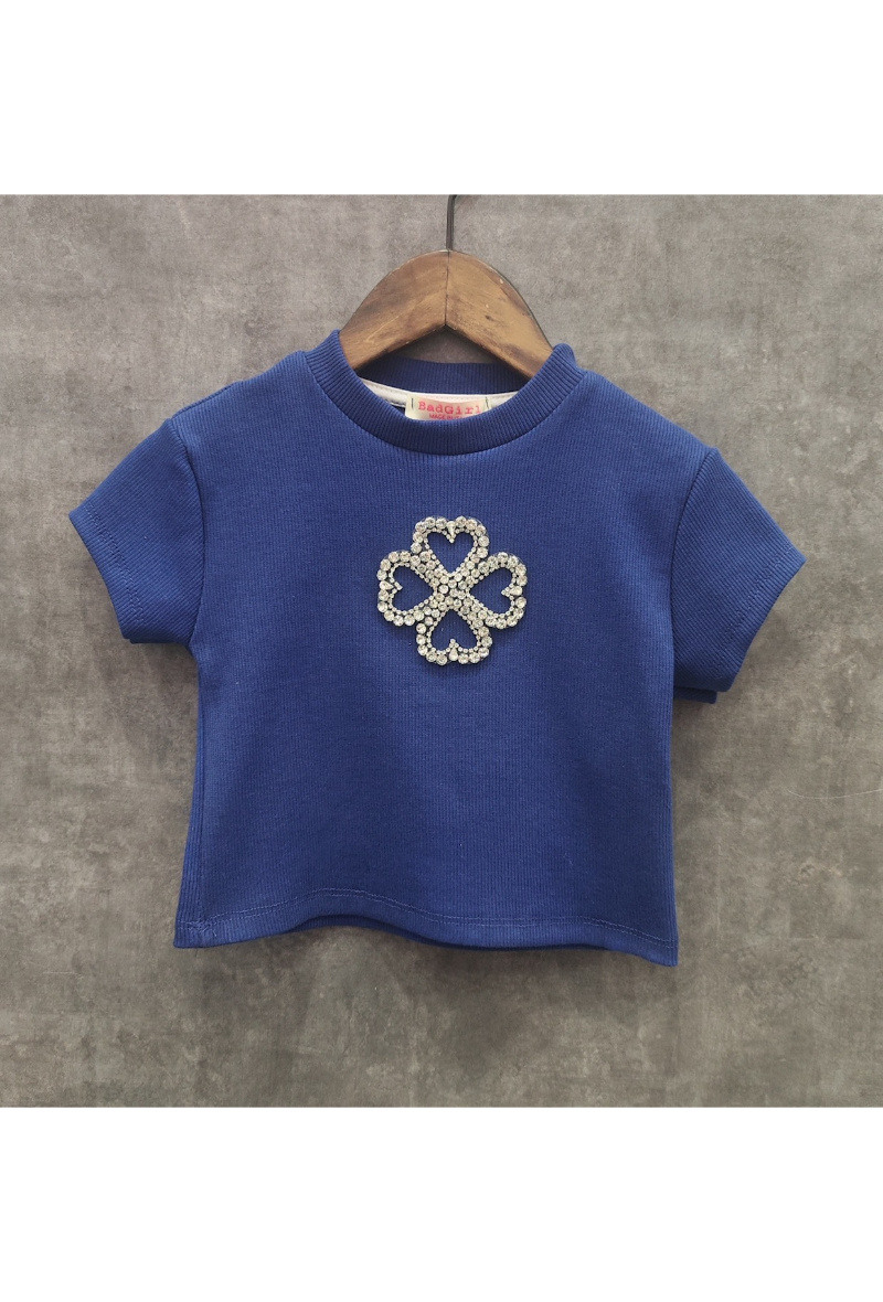 Grossiste Squared & Cubed - Crop top en coton côtelé avec strass